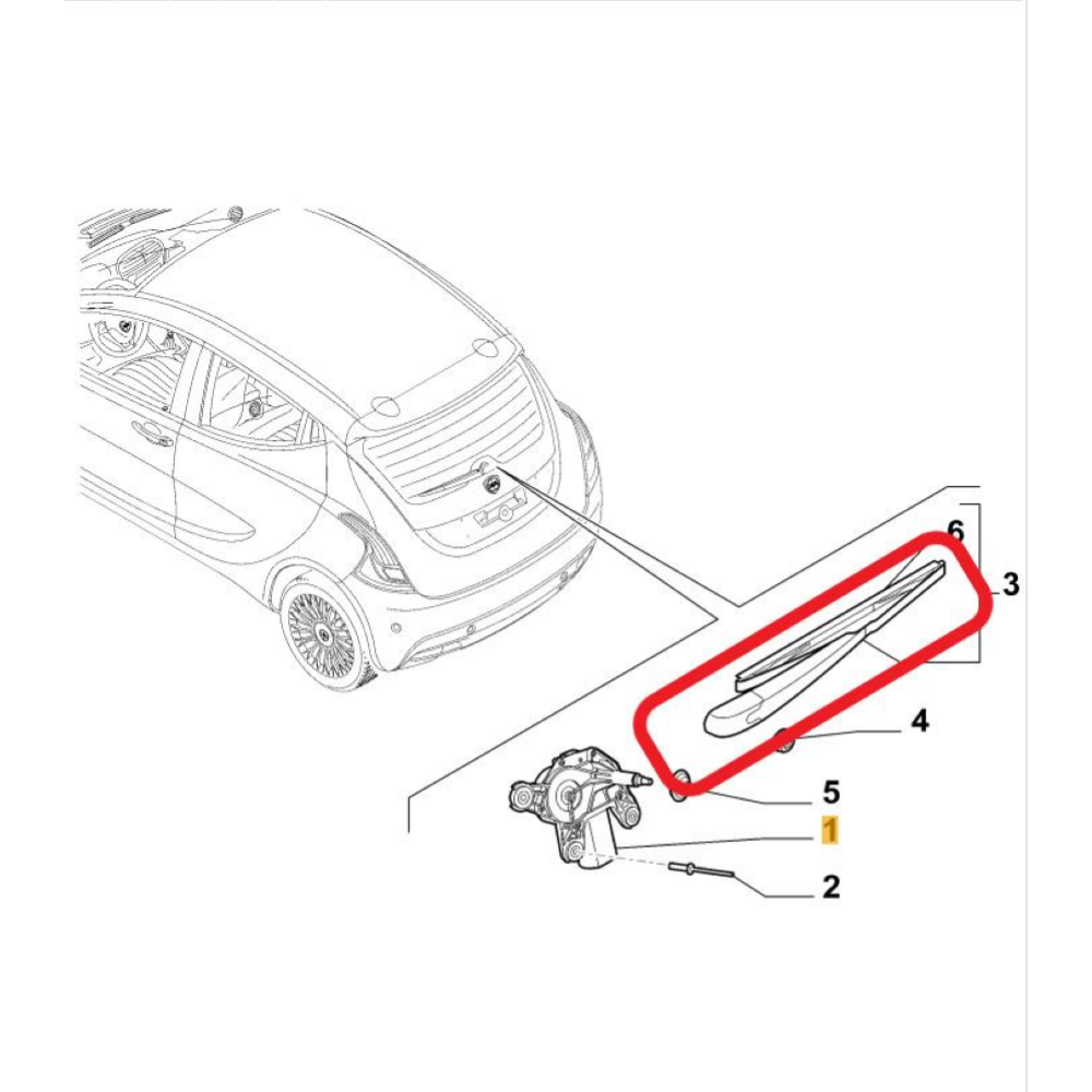 Spazzola Tergicristallo Braccio Posteriore Originale Fiat 500L