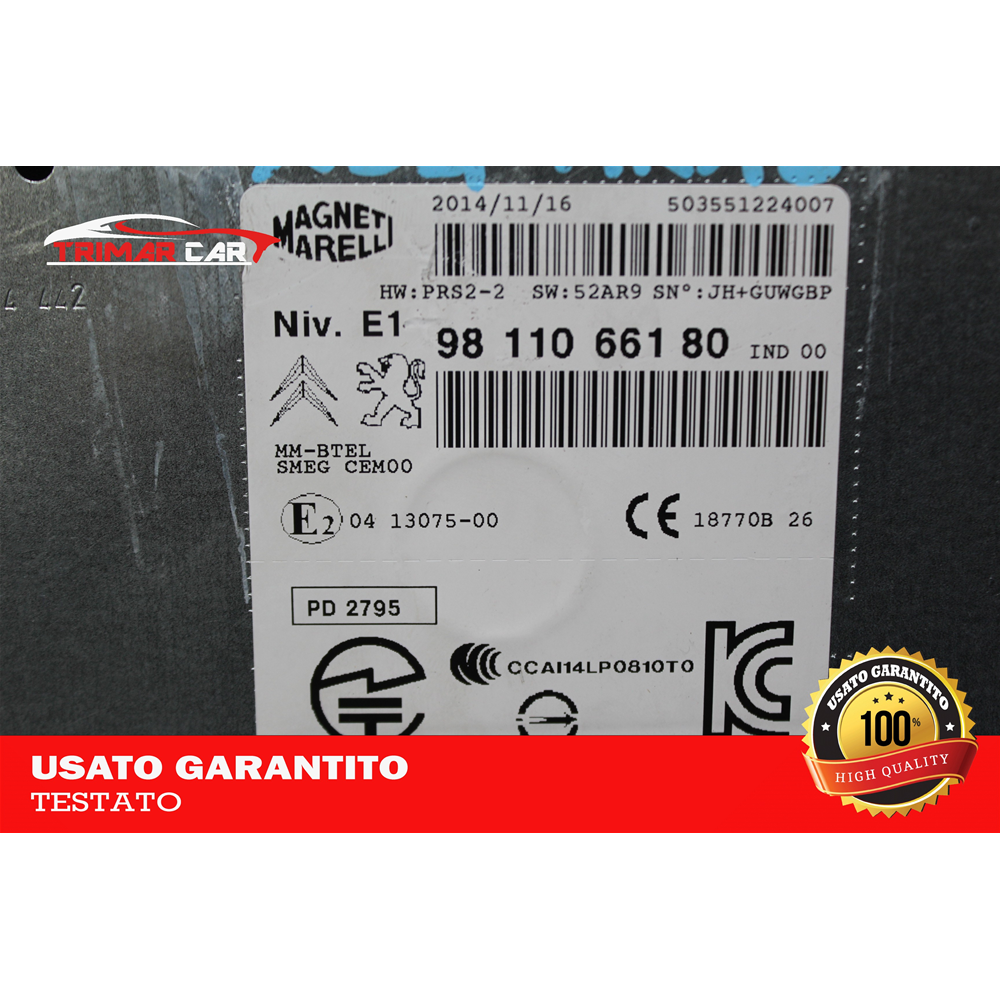 9811066180 - AUTORADIO NAVIGATORE GPS PEUGEOT 208 [2012 IN POI